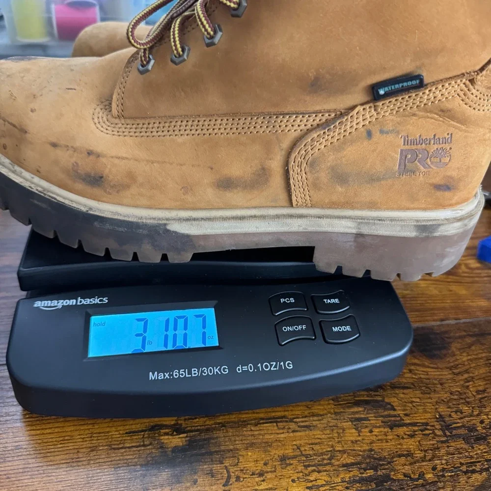 Timberland PRO Mens Direct Attach Steel Toe Waterproof Boots Size 11 Leather Tan